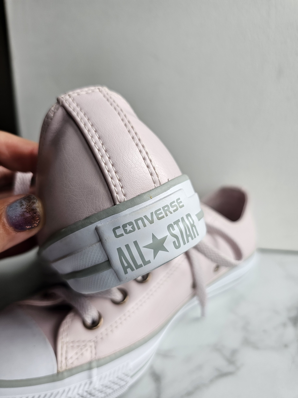 Women's Low-Top Pastel Pink Canvas Sneakers - Picture 5 of 7
